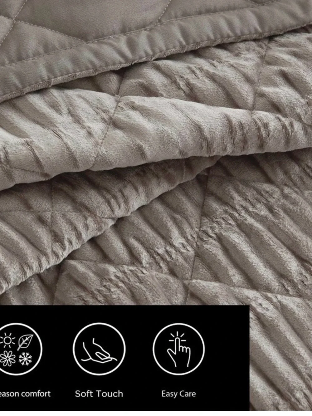 Vera Wang Faux Velvet Quilt king Set 3 pc
